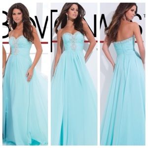 Tony Bowls Light Blue Prom Dress